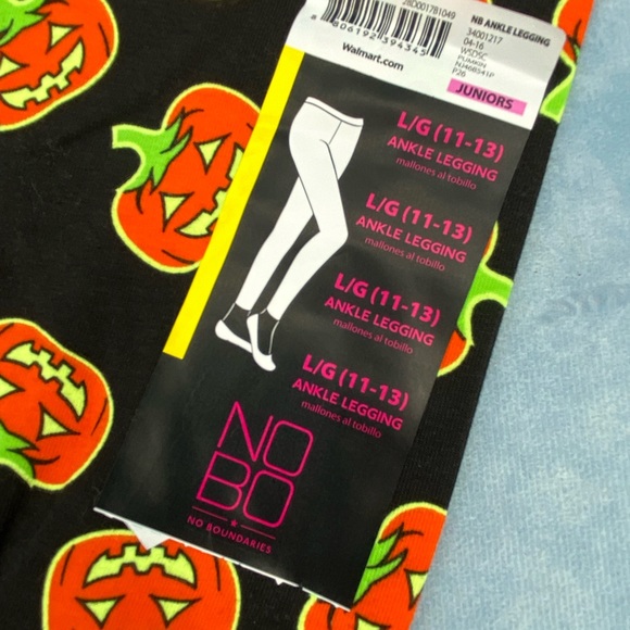 NWT Pumpkin Ankle Leggings L - Picture 4 of 7